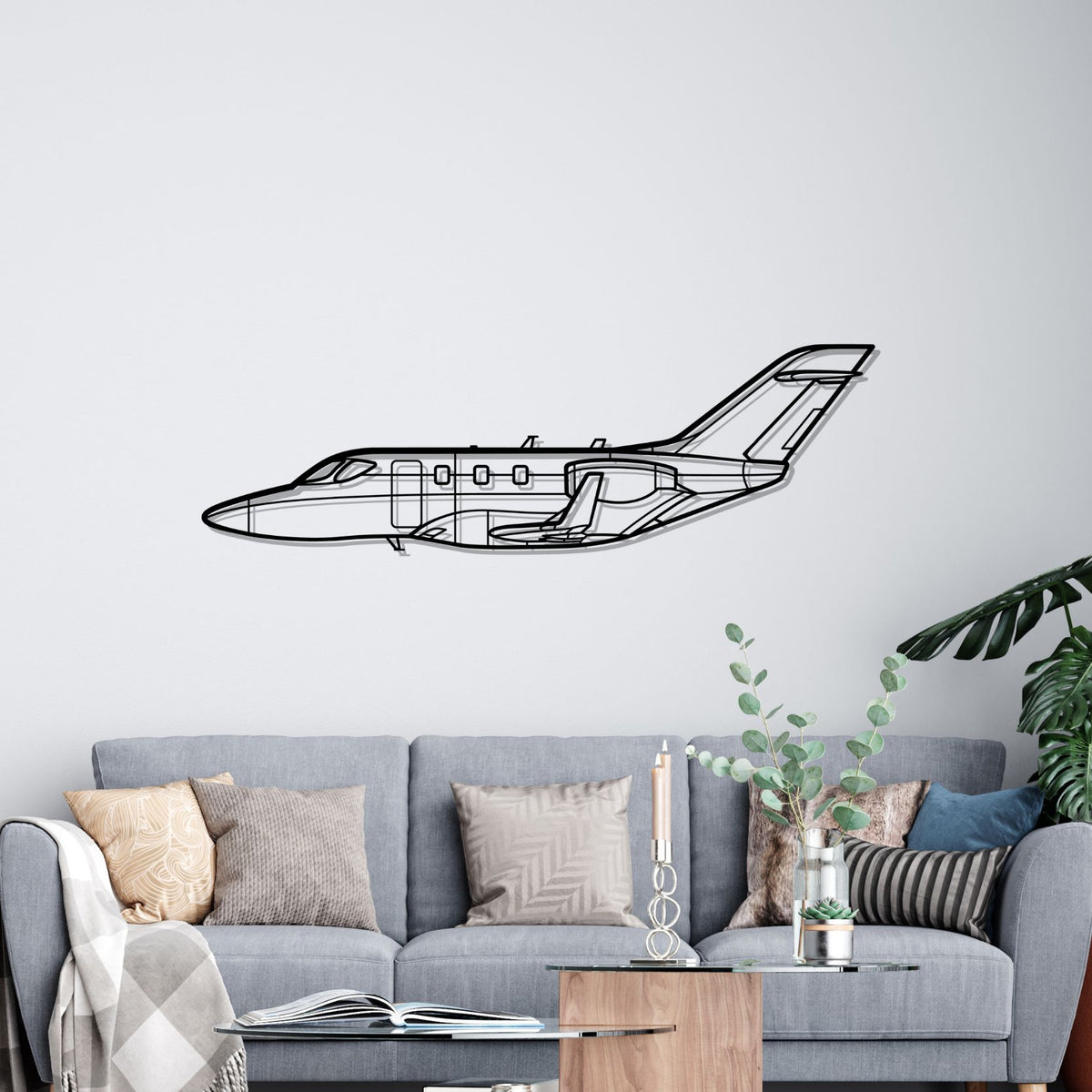 HA-420 HondaJet 2 Elite Silhouette Metal Wall Art