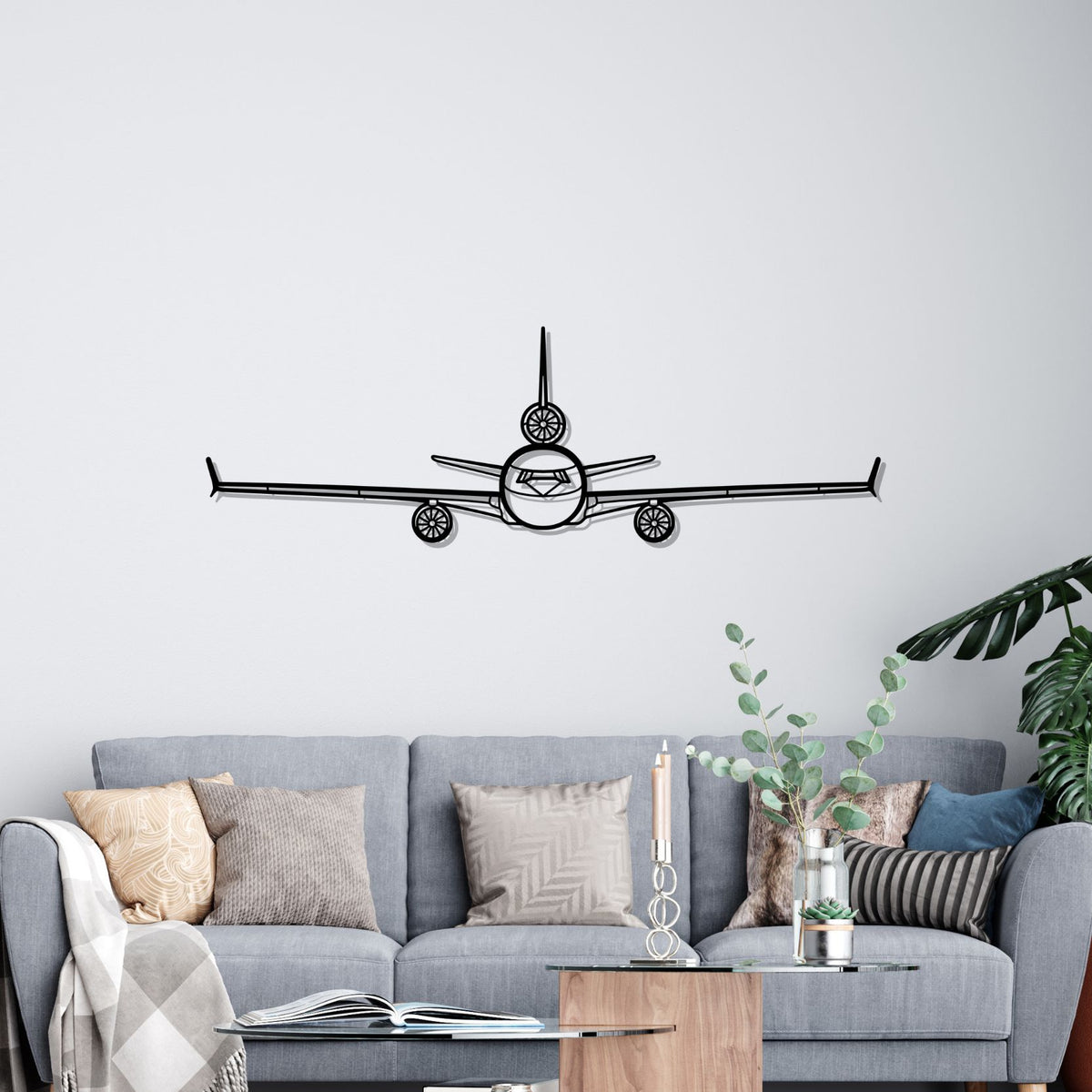 Douglas MD-11 Front Silhouette Metal Wall Art