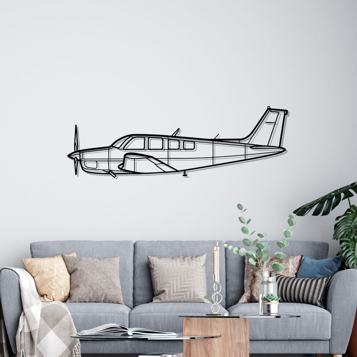 Bonanza A36 Silhouette Metal Wall Art