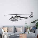 UH-1 Iroquois Huey 1970 Silhouette Metal Wall Art