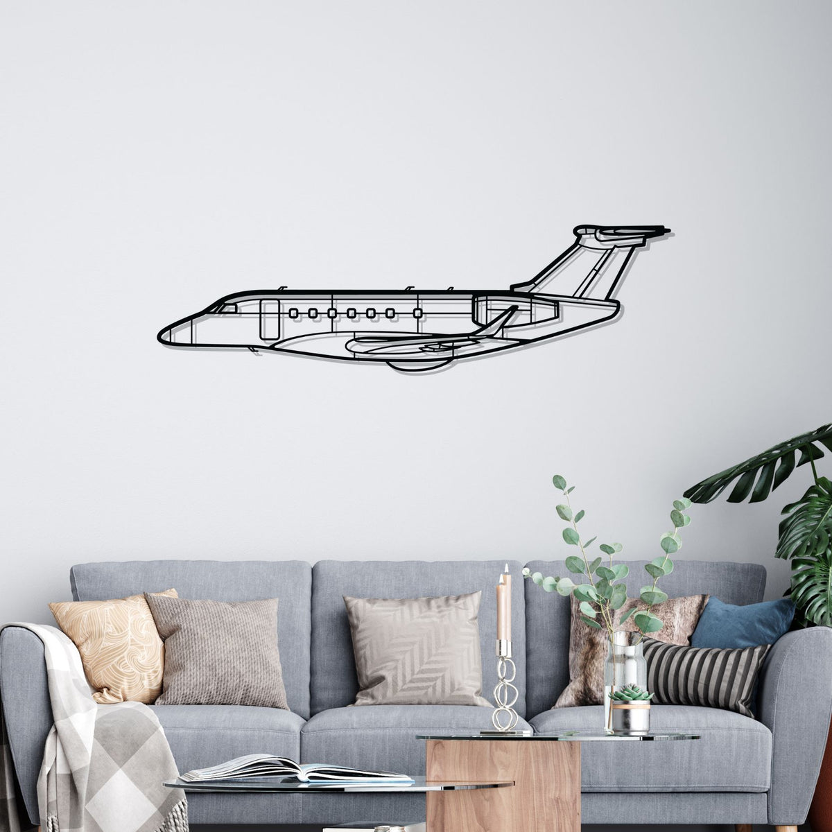 Praetor 600 Silhouette Metal Wall Art