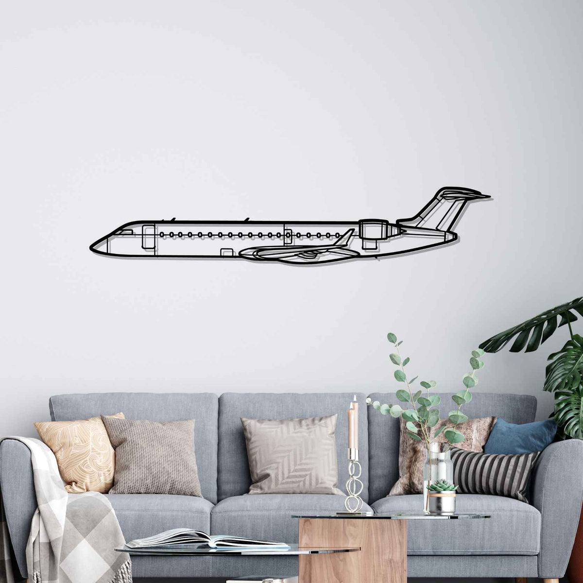 CRJ700 Silhouette Metal Wall Art