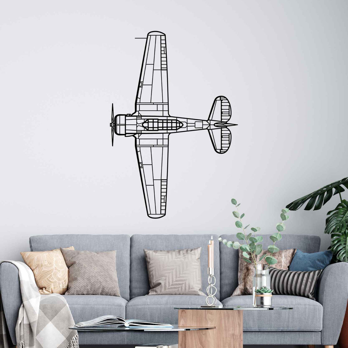 SNJ-5 Texan Top Silhouette Metal Wall Art