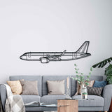 A320neo Silhouette Metal Wall Art