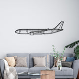 A330-200 Silhouette Metal Wall Art