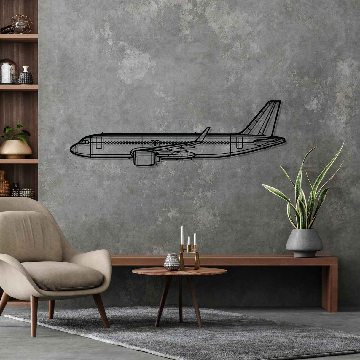 A320neo Silhouette Metal Wall Art