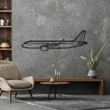 A320neo Silhouette Metal Wall Art