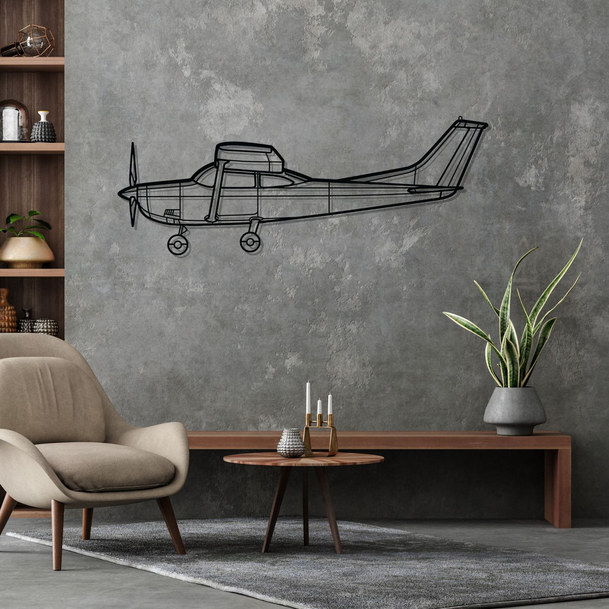 182H Skylane Silhouette Metal Wall Art