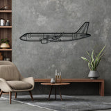A320 Silhouette Metal Wall Art