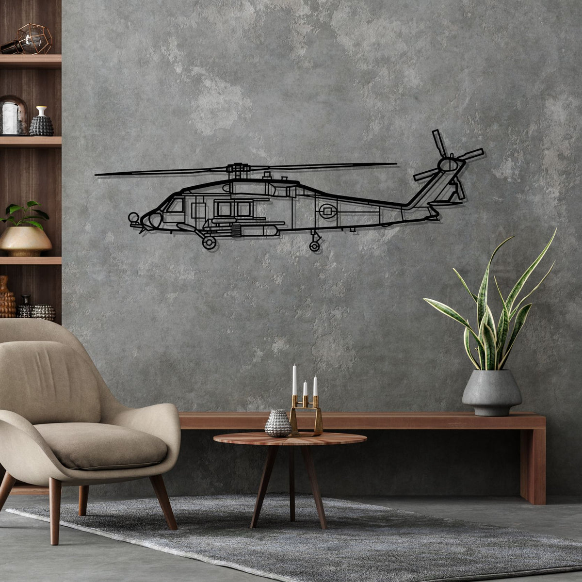 HH60-H Sea Hawk Silhouette Metal Wall Art