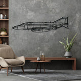 RAF F-4K Phantom Silhouette Metal Wall Art