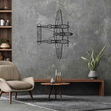 P-38 Lightning Top Silhouette Metal Wall Art