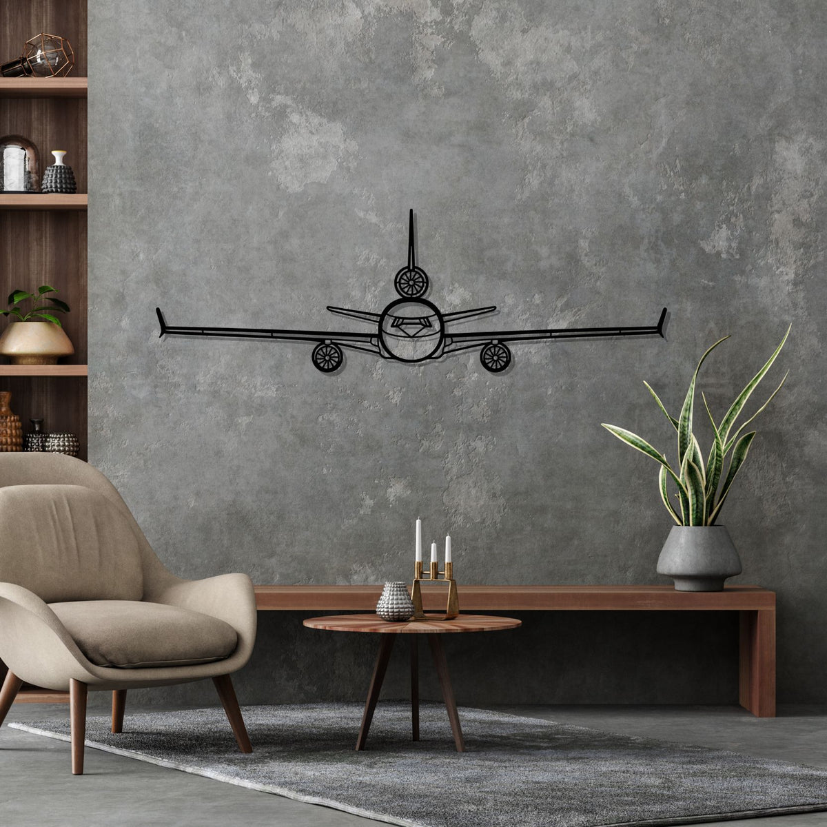 Douglas MD-11 Front Silhouette Metal Wall Art