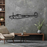 P-38L Lightning 1945 Silhouette Metal Wall Art