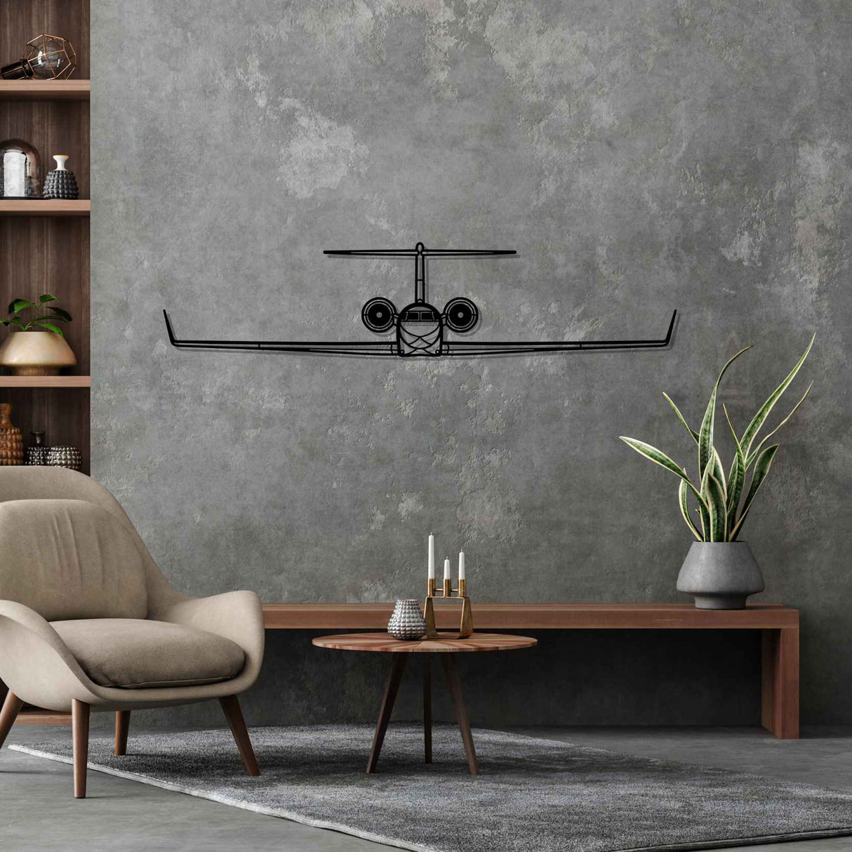 G650 Front Silhouette Metal Wall Art