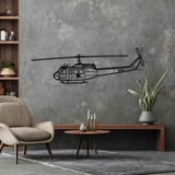 UH-1 Iroquois Huey 1970 Silhouette Metal Wall Art