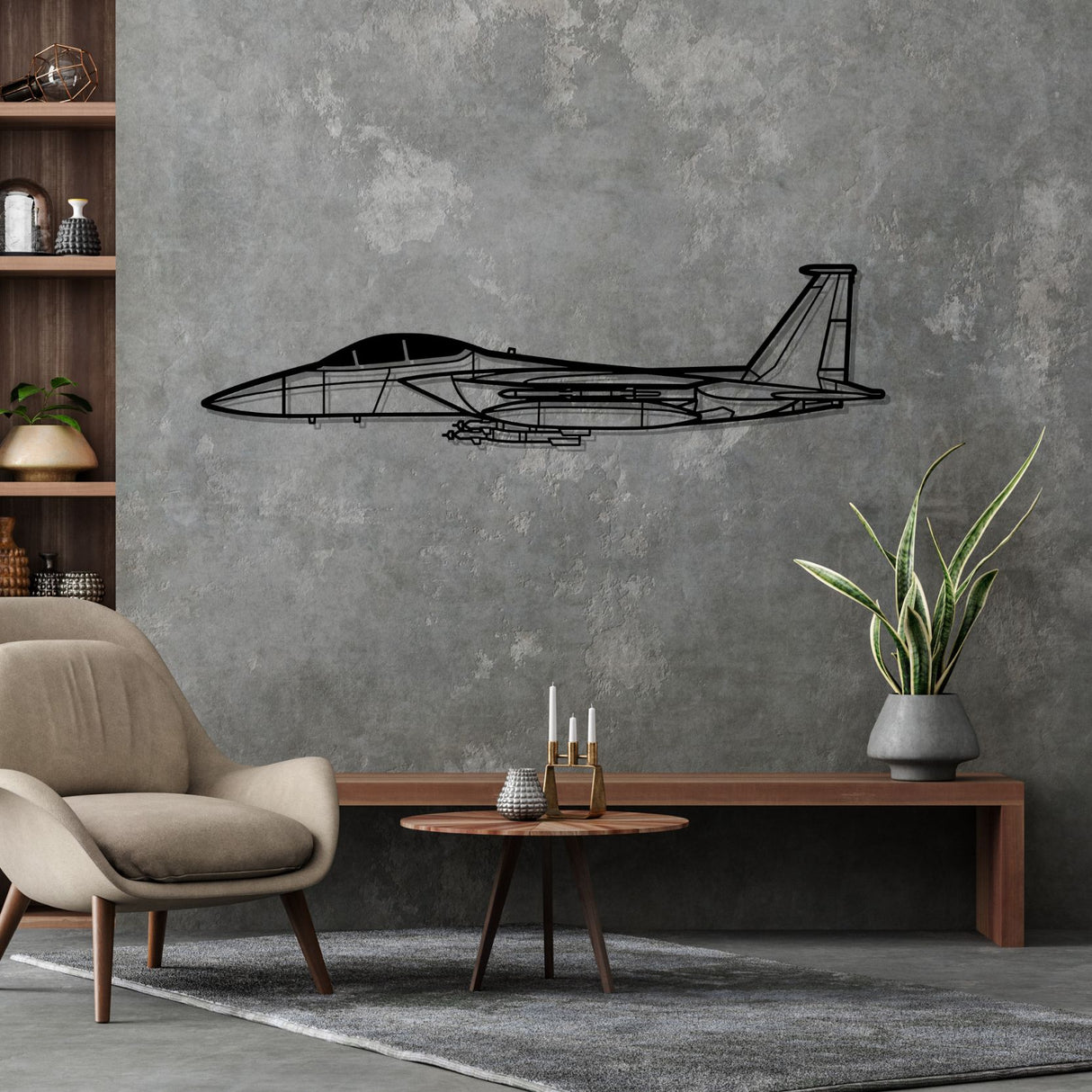 F-15E Strike Eagle Silhouette Metal Wall Art