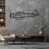 A6M2 Zero Silhouette Metal Wall Art