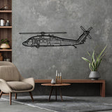 UH-60 Black Hawk Silhouette Metal Wall Art