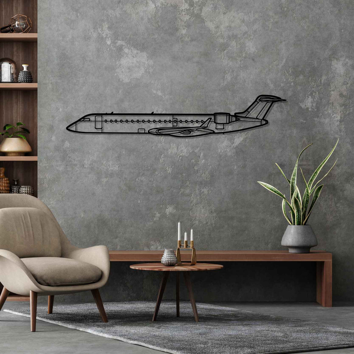 CRJ700 Silhouette Metal Wall Art