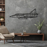 JA37 C Viggen Fighter Silhouette Metal Wall Art