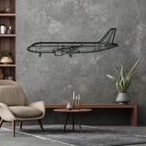 A320 CFM56 Silhouette Metal Wall Art