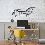CH-46 Sea Knight Silhouette Metal Wall Art
