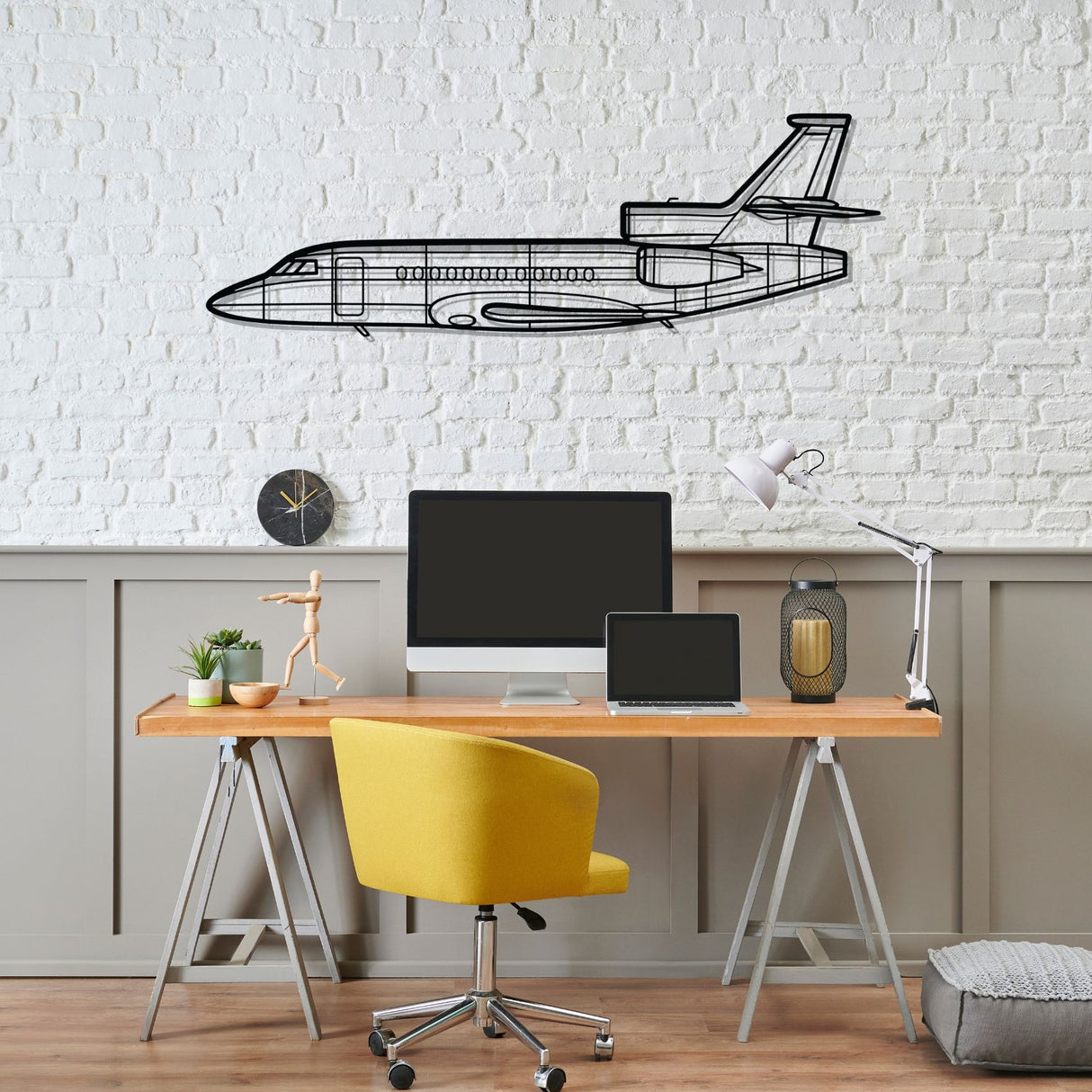Falcon 900EX Silhouette Metal Wall Art