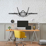F-35A Lightning ll Front Silhouette Metal Wall Art