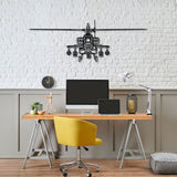 AH-64D Apache Front Silhouette Metal Wall Art