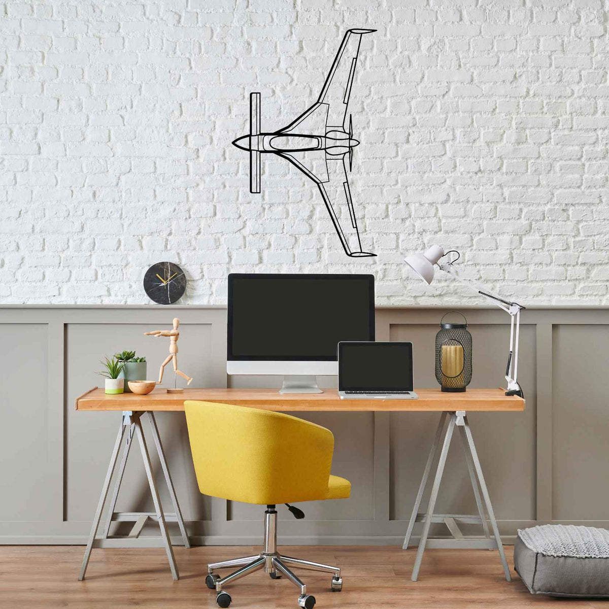 Long-EZ Top Silhouette Metal Wall Art