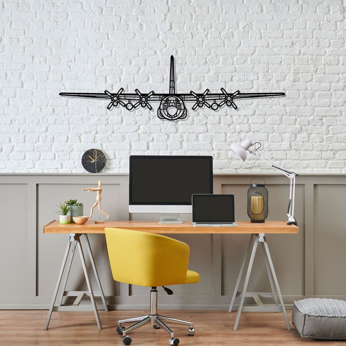 C-130H Hercules Front Silhouette Metal Wall Art