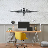 F6F Hellcat Front Silhouette Metal Wall Art