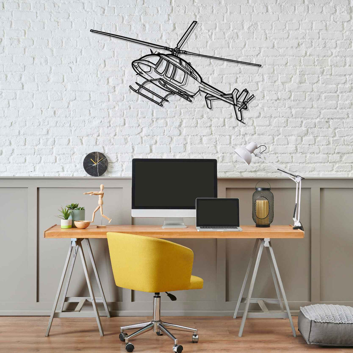 407GX Angle Silhouette Metal Wall Art