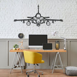 Rafale Front Silhouette Metal Wall Art