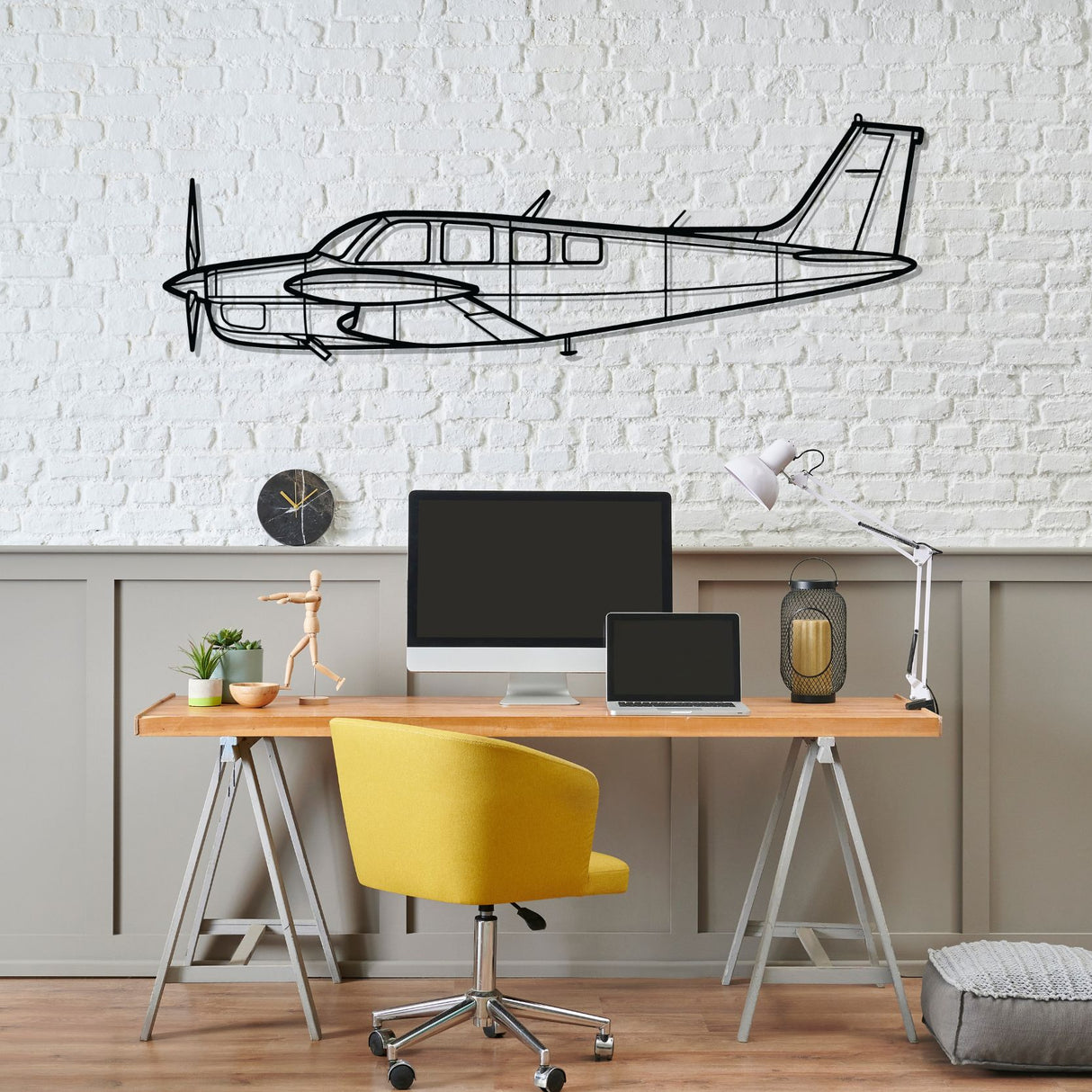 Bonanza A36TC Silhouette Metal Wall Art