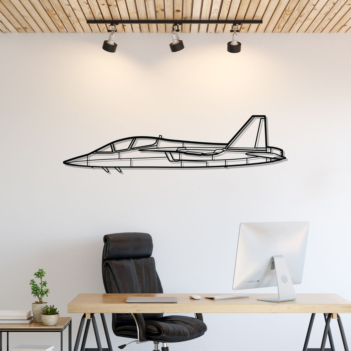 T-7 Red Hawk Silhouette Metal Wall Art