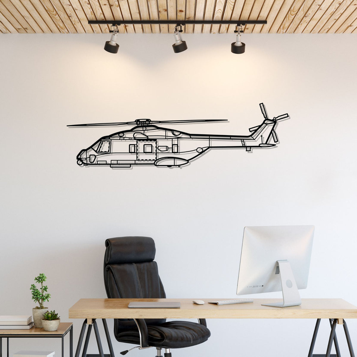 NH90 NFH Silhouette Metal Wall Art