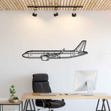 A320neo Silhouette Metal Wall Art