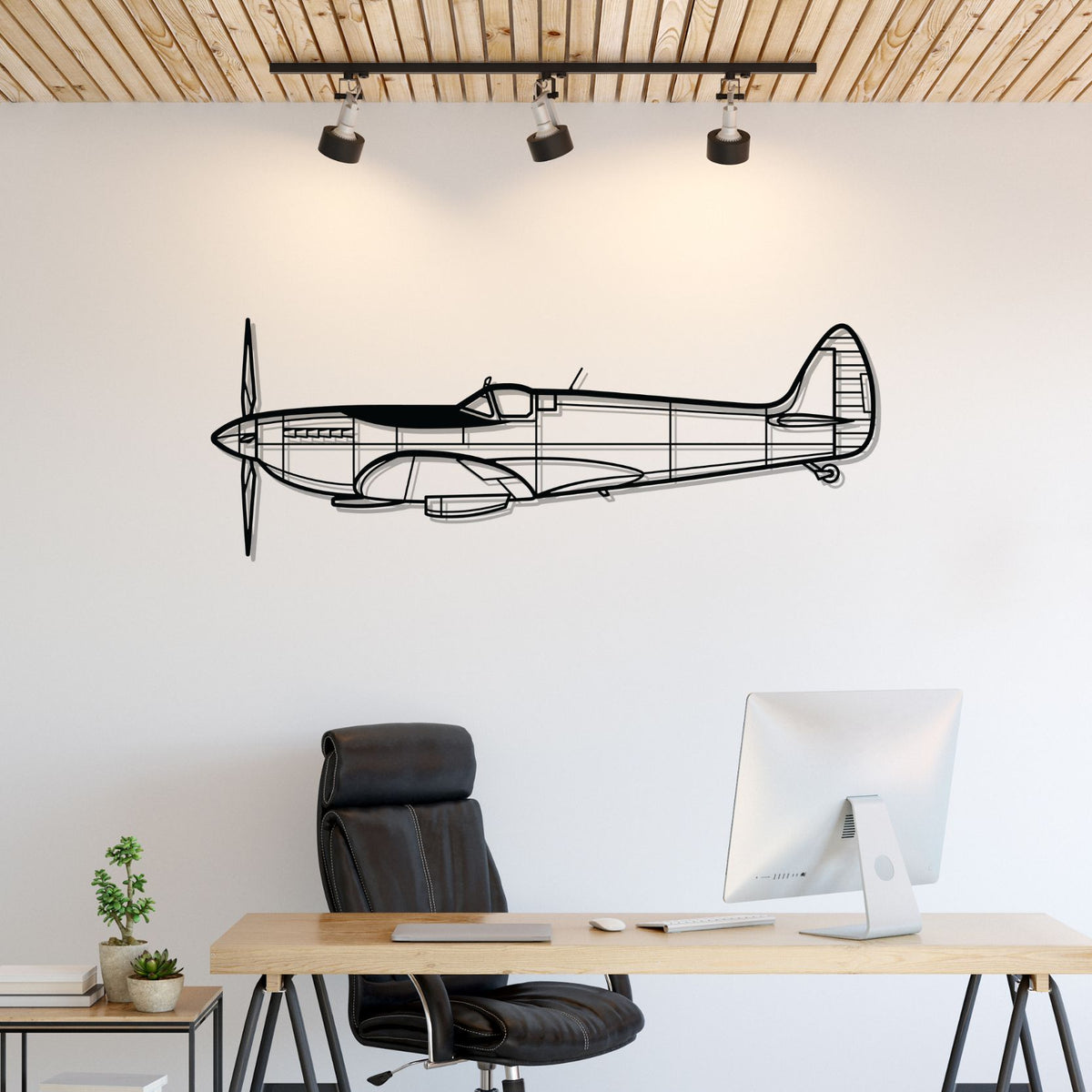 Spitfire Mk. IX Silhouette Metal Wall Art