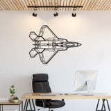 F-22 Raptor Top Silhouette Metal Wall Art