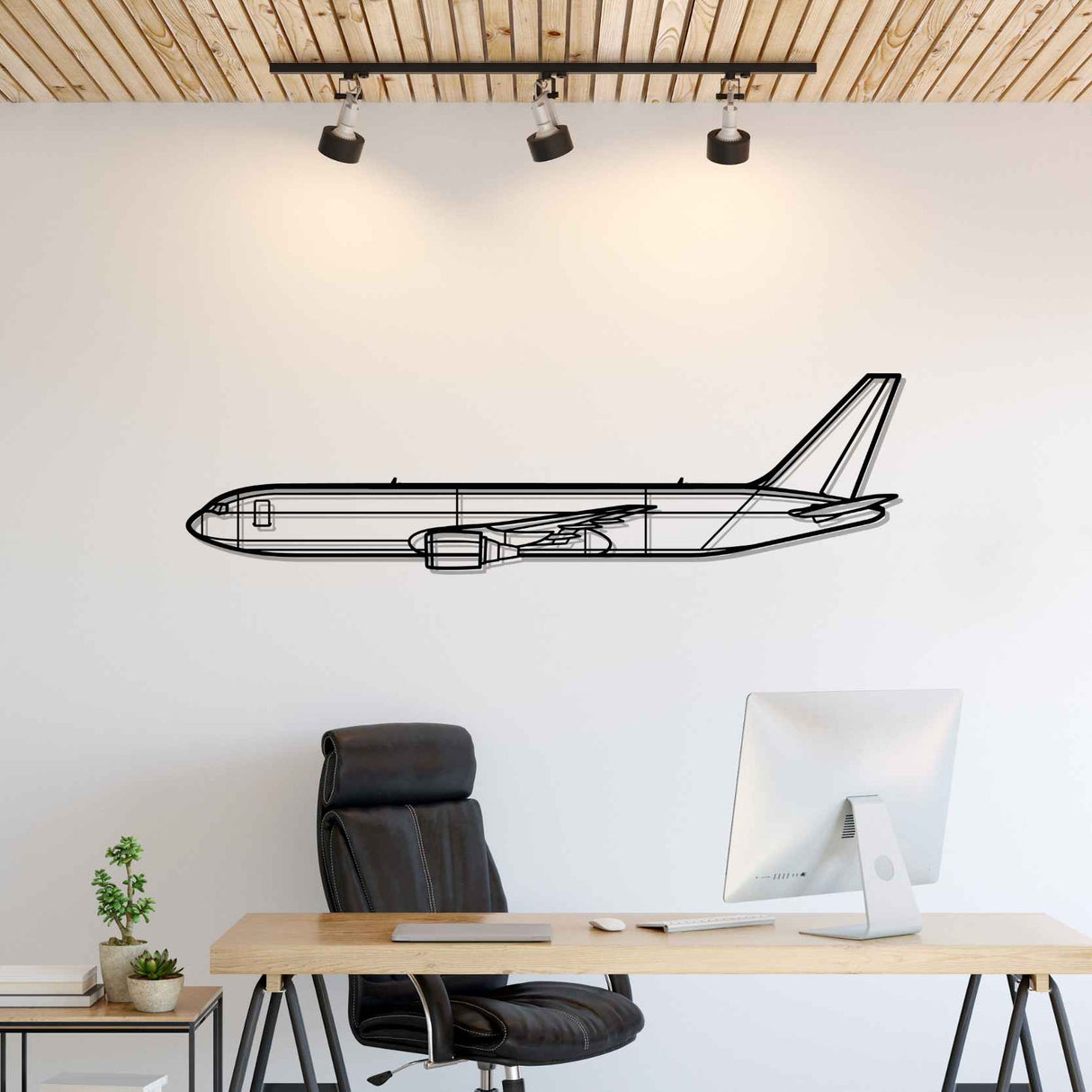 767-300F Silhouette Metal Wall Art