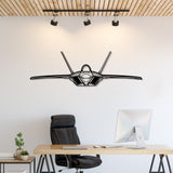 F-22 Raptor Front Silhouette Metal Wall Art
