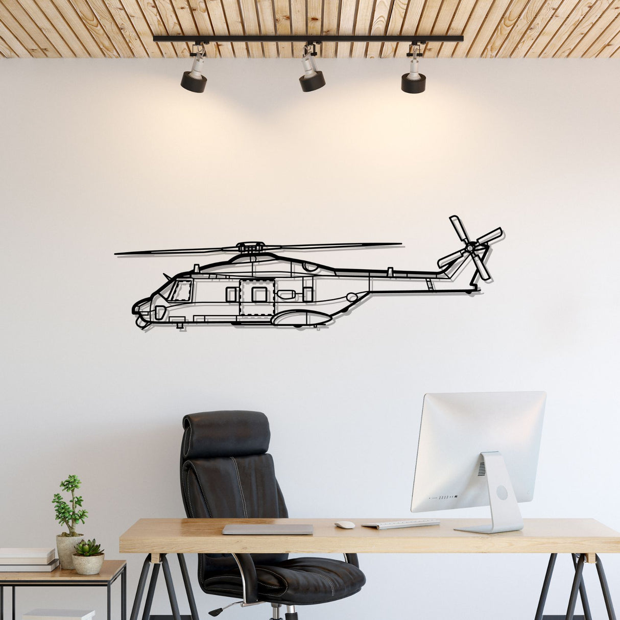 NH90 TTH Silhouette Metal Wall Art