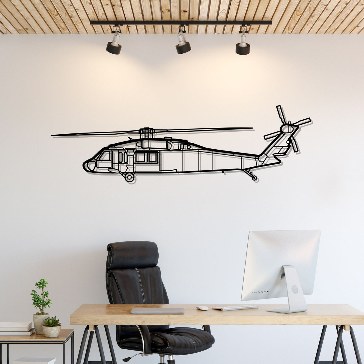 UH-60L Black Hawk Silhouette Metal Wall Art