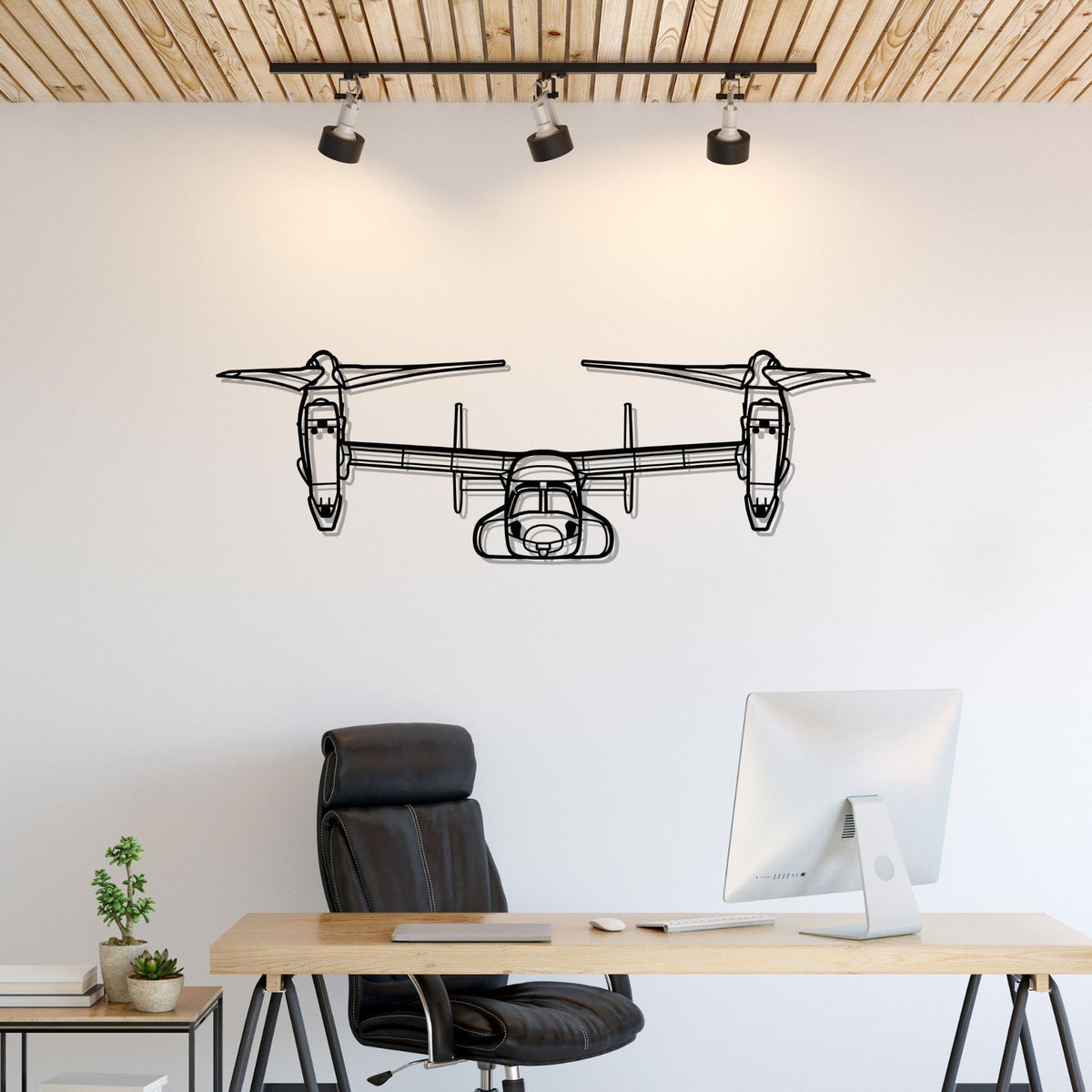 MV-22 Osprey Front Silhouette Metal Wall Art