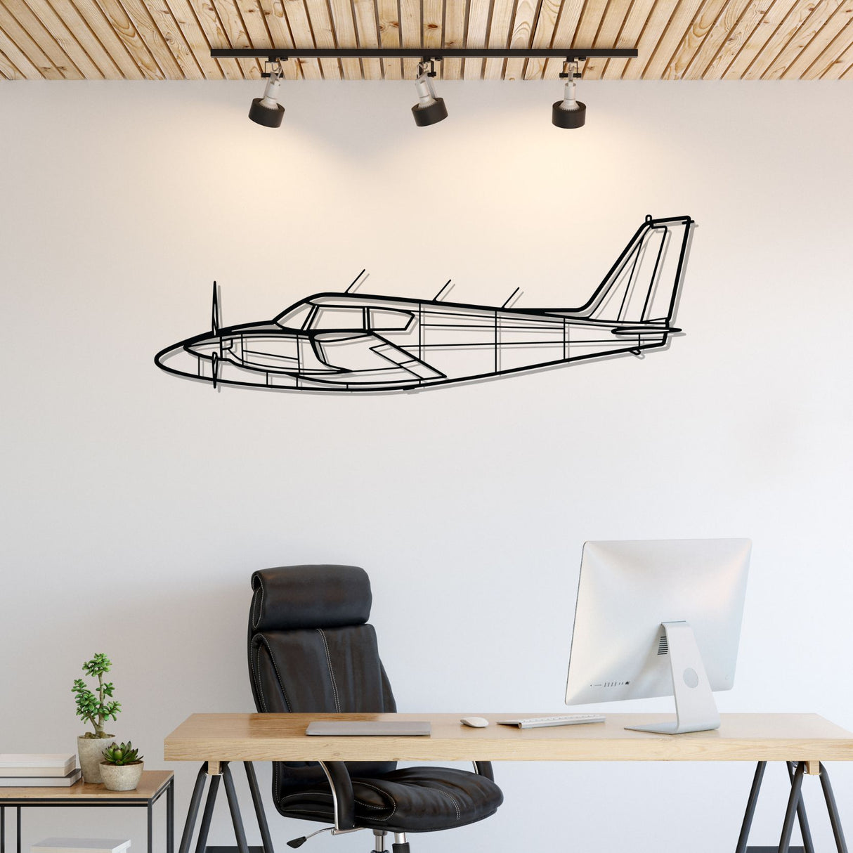 PA-30 Twin Comanche Silhouette Metal Wall Art