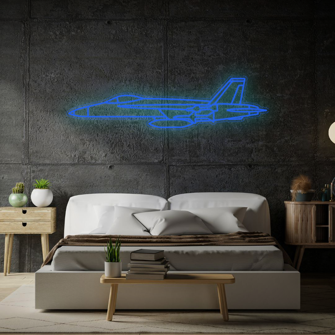 F-18 Hornet Neon Silhouette