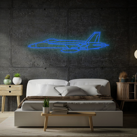 F-18 Hornet Neon Silhouette