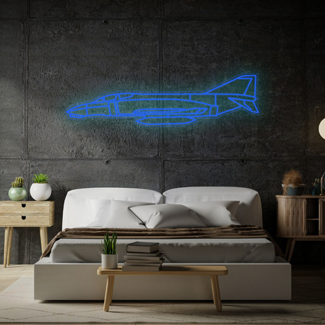 F-4B Phantom 2 Navy Neon Silhouette